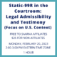 Static-99R in the courtroom: Legal admissibility and testimony (Focus on U.S. Context)