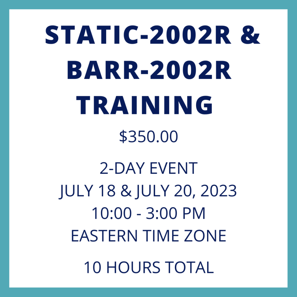 Static-2002R and BARR-2002R Training