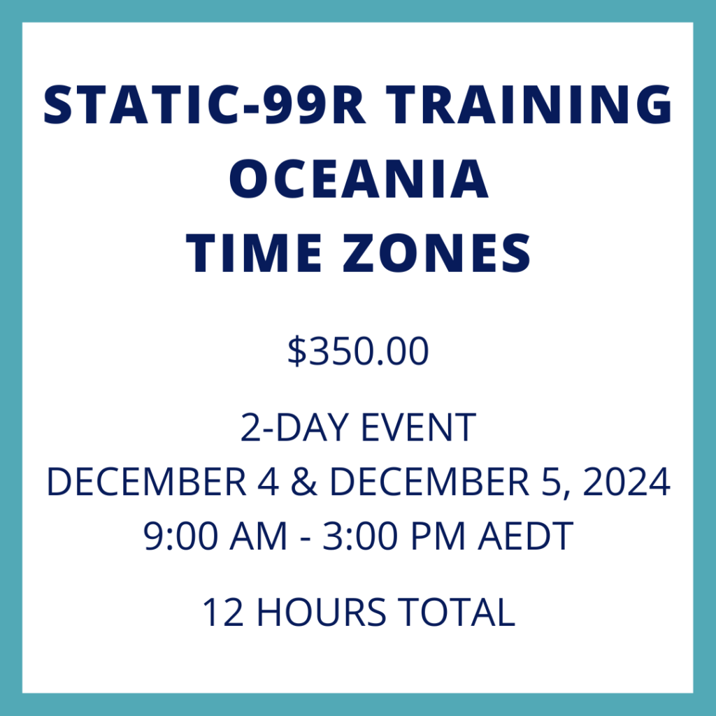 Static-99R Training - Oceania Time Zones