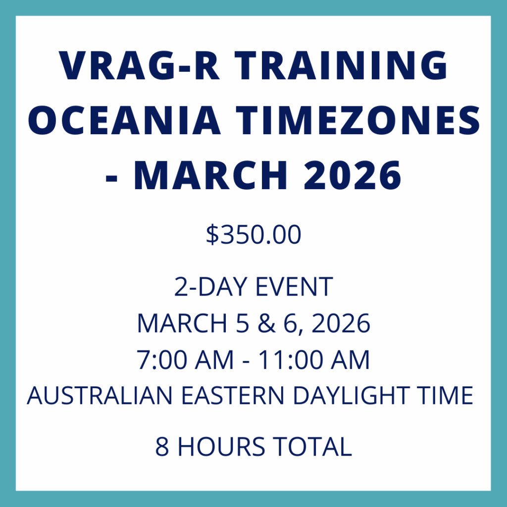 VRAG-R Training (Oceania-Friendly Timezones) - March 2026