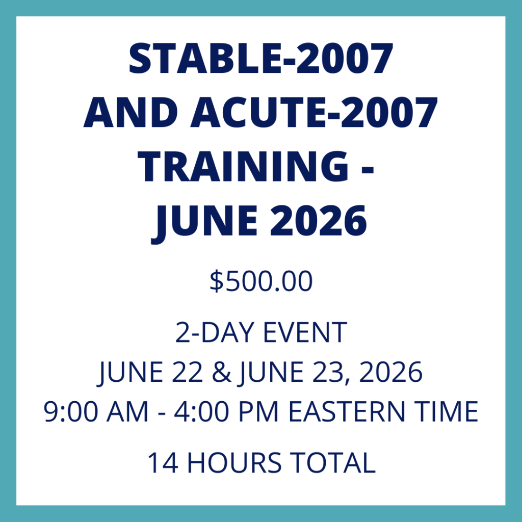 STABLE/ACUTE-2007 Training - June 2026