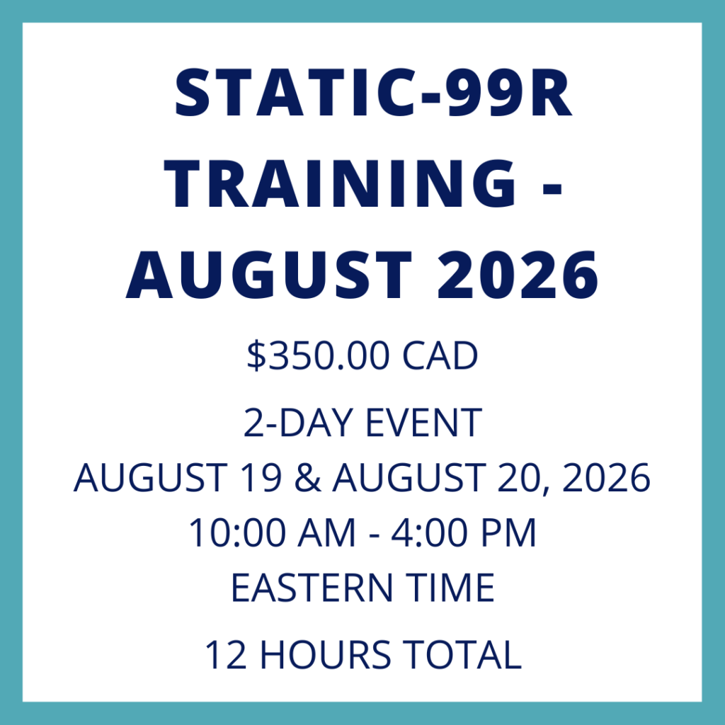 Static-99R Training - August 2026